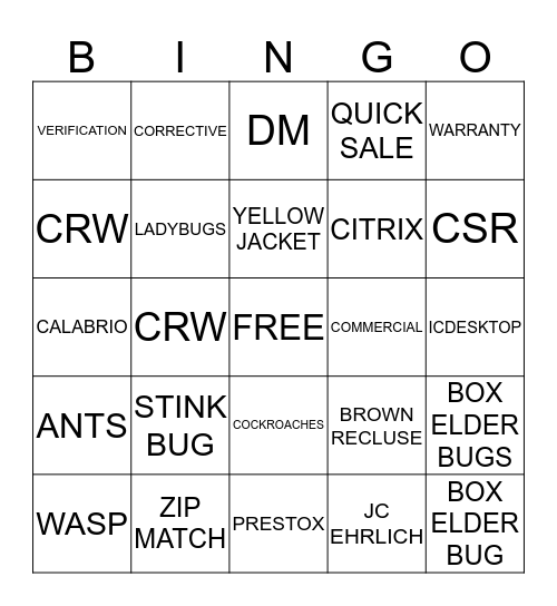 CUSTOMER SERVICE WEEK BINGO Card