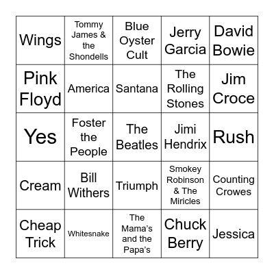 B sides Bingo Card