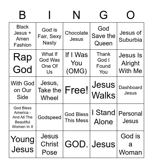 Church of May, Our Lady of Perpetual High Bingo Card