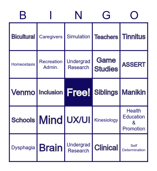 EEJ College of Education and Human Services Blackout Bingo Card