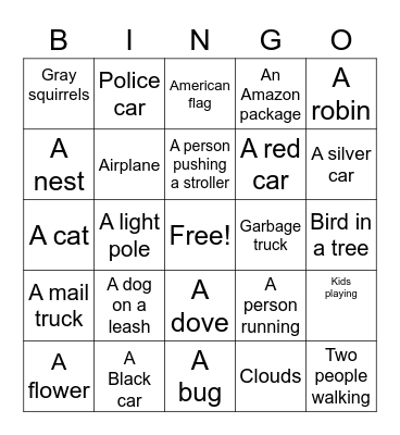 Window Bingo Card