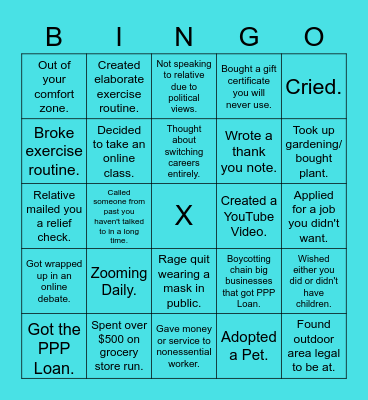 Nonessential Bingo (American Edition) Bingo Card