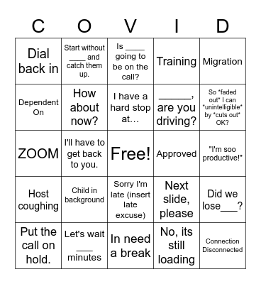 Conference Call - LA C19 Bingo Card