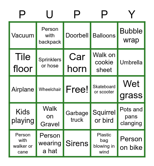 J9's K9s Social Distancing Socialization Bingo Card