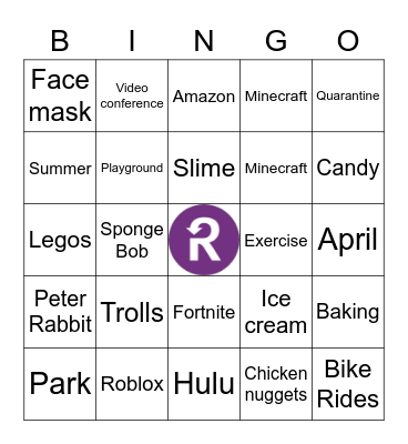 Recurly Family Bingo! Bingo Card