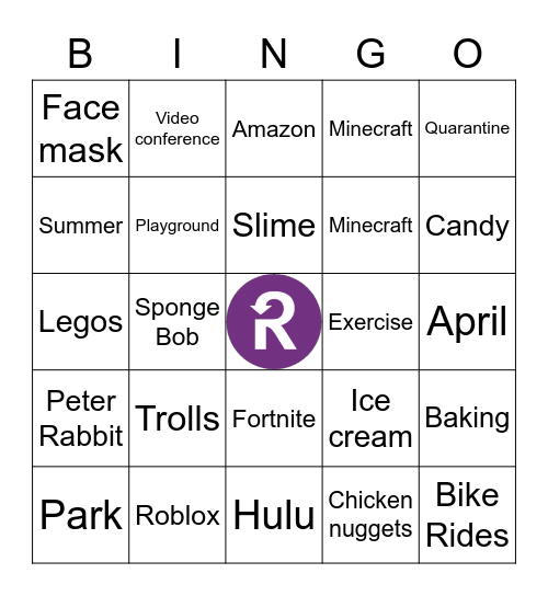 Recurly Family Bingo! Bingo Card
