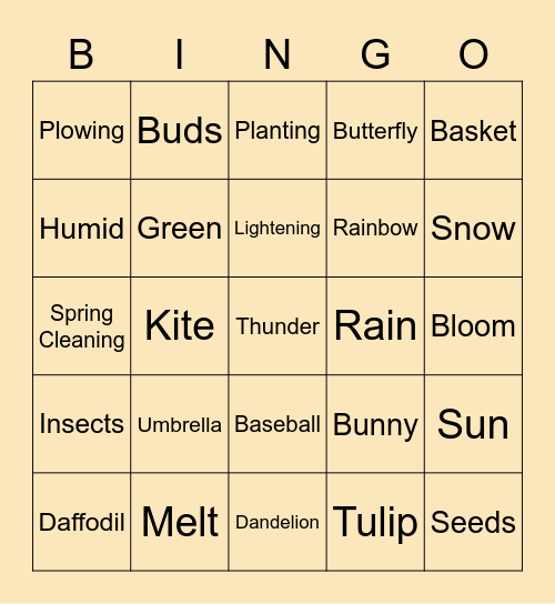 SPRING BINGO Card