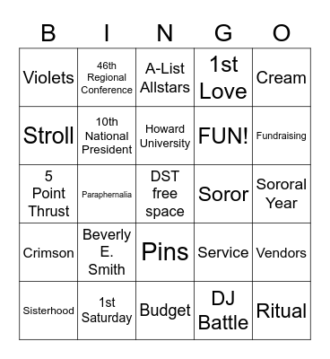 MRAC One Rhythm Bingo Card