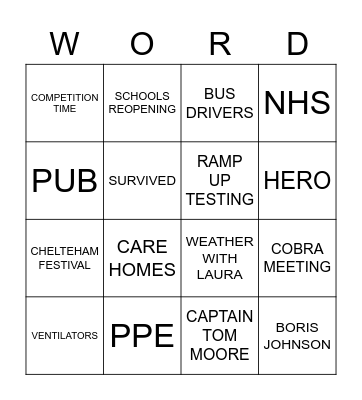 GMB BINGO Card