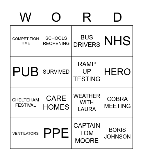 GMB BINGO Card
