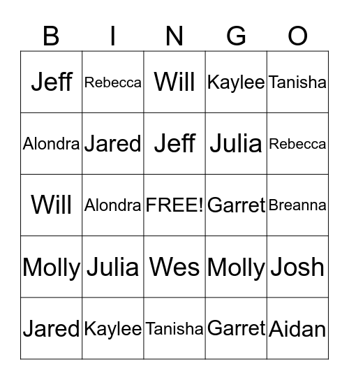 Bingo bun Bingo Card