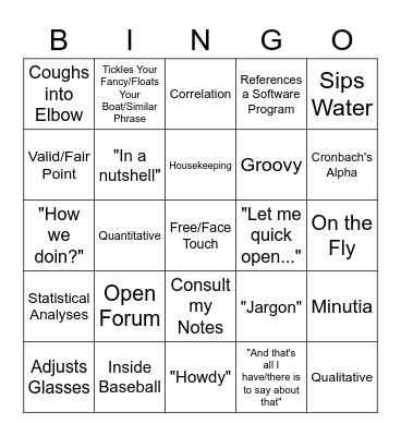 Dr. Glaman Bingo Card