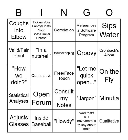 Dr. Glaman Bingo Card