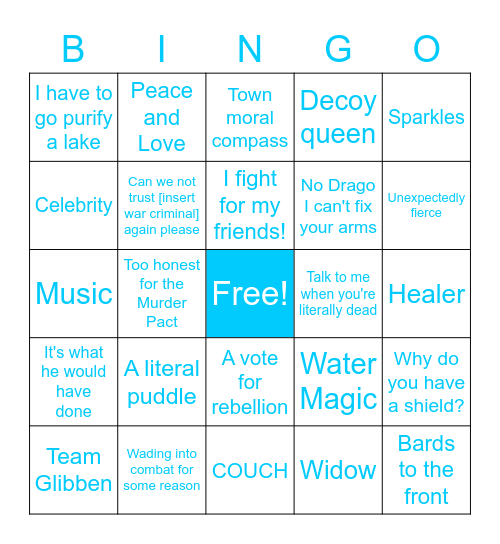 Leadrin Bingo Card