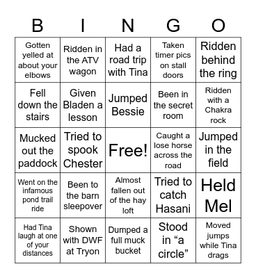 Dreamwood Farm Bingo Card