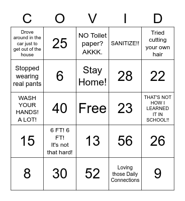 C&R COVID-19 BINGO Card
