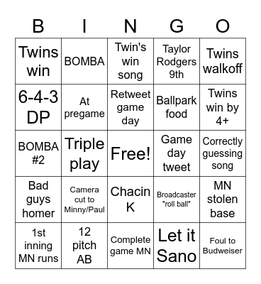 Test Bingo Card