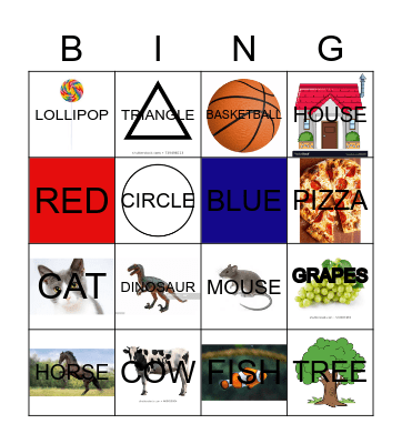 Toddler Bingo Card