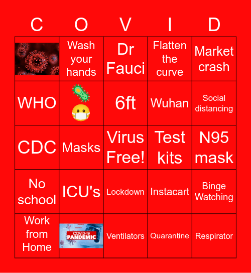 Coronavirus Bingo Card