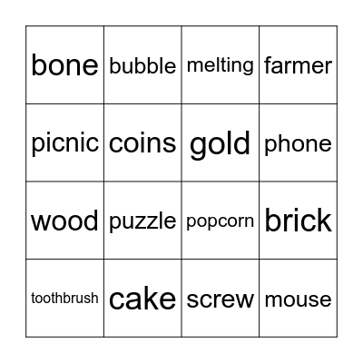 Phonics Bingo Card