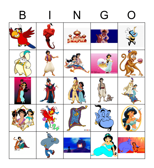 Aladdin Bingo Card