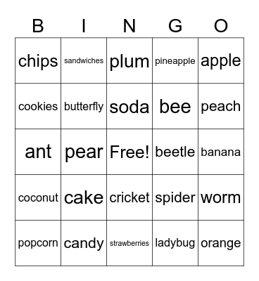 Picture Dictionary U# 1-3 Bingo Card