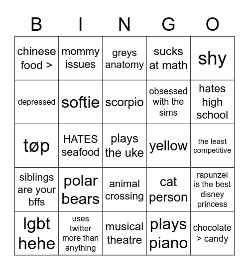 makayla bingo! Bingo Card