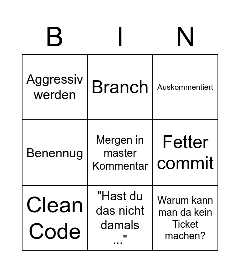 Discussion Bingo Card