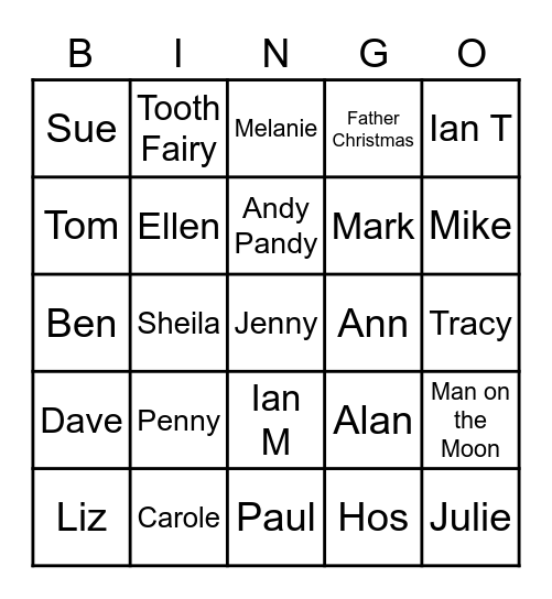 Liz's Birthday Bingo Card