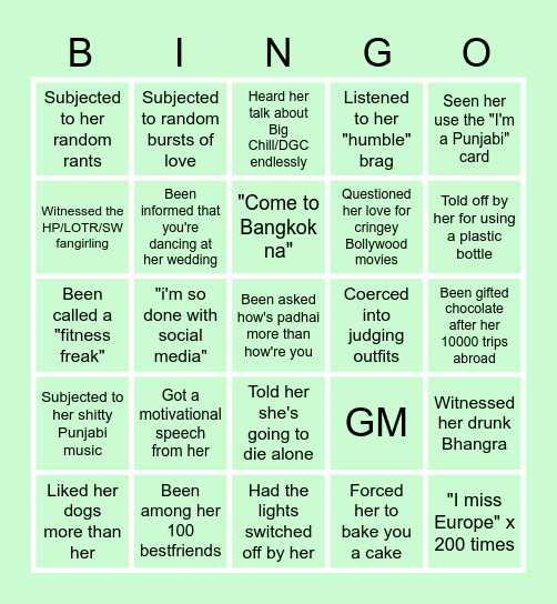 Bingo Card