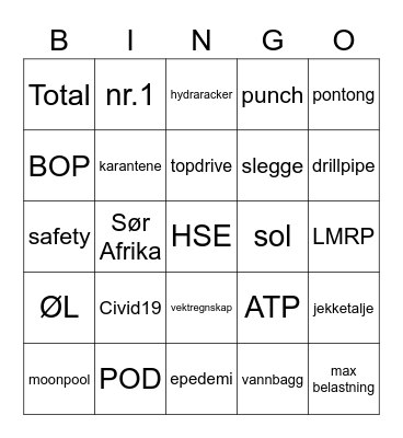 DSS yardstay 2020 Bingo Card