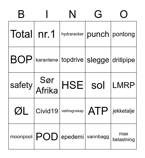 DSS yardstay 2020 Bingo Card