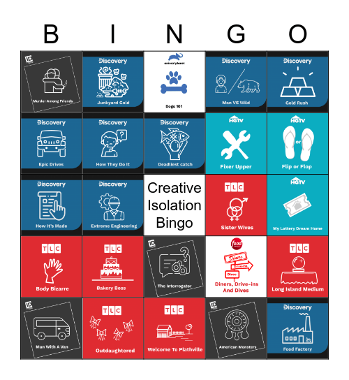 Creative Isolation Bingo Card