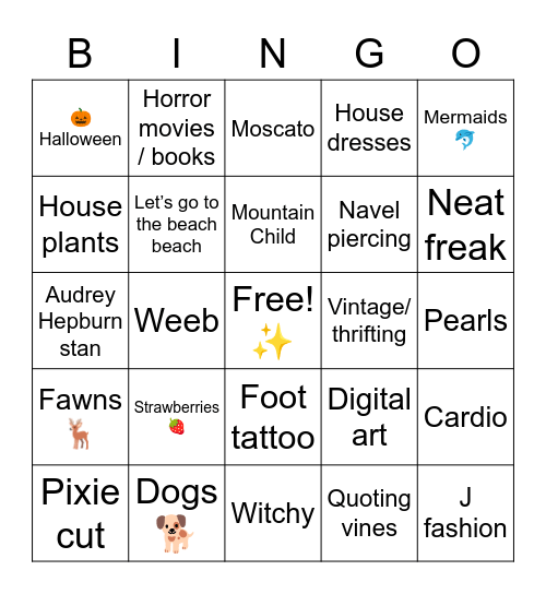 🦋Olivia Bingo🦋 Bingo Card