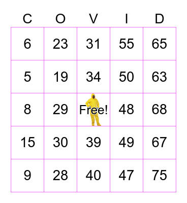 Covid Bingo Card