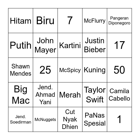 BINGO 24/04/2020 Bingo Card