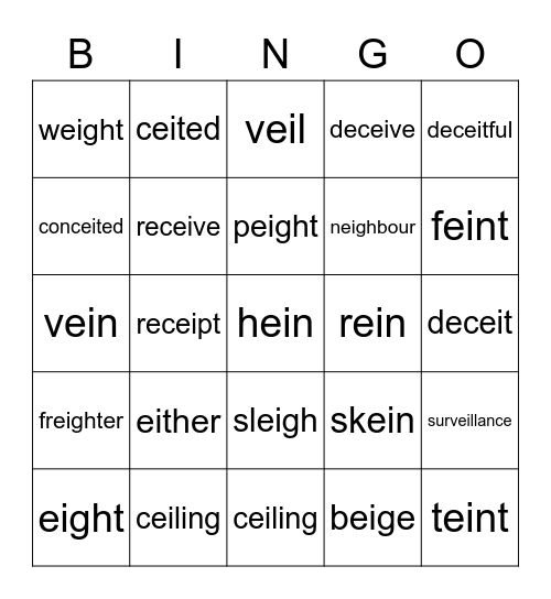 ei Bingo Card