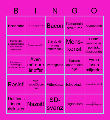 Bingo i tvåan! Bingo Card