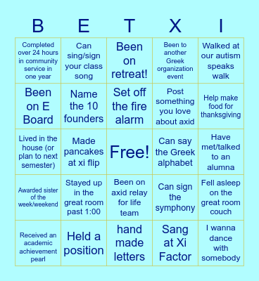 AXID BINGO Card
