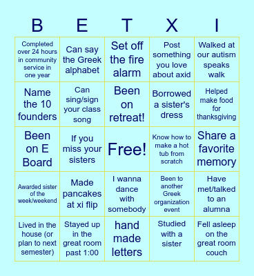 AXID BINGO Card