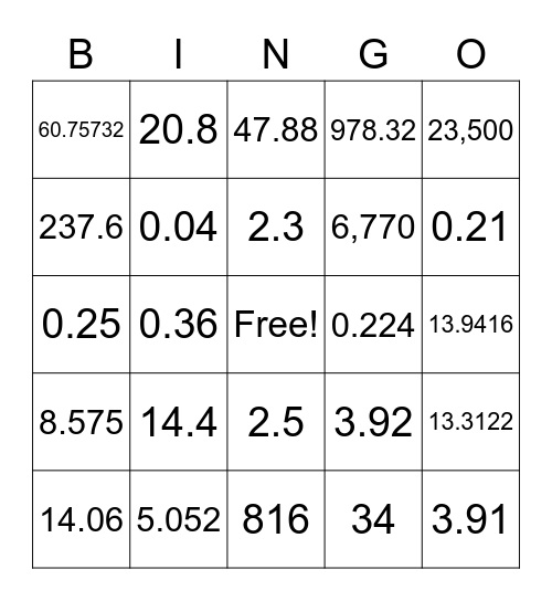 Bingo Card