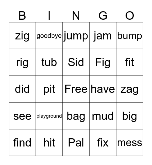 Pigs In a Rig Bingo Card