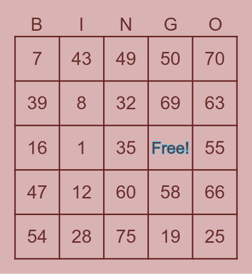 Bingo Card