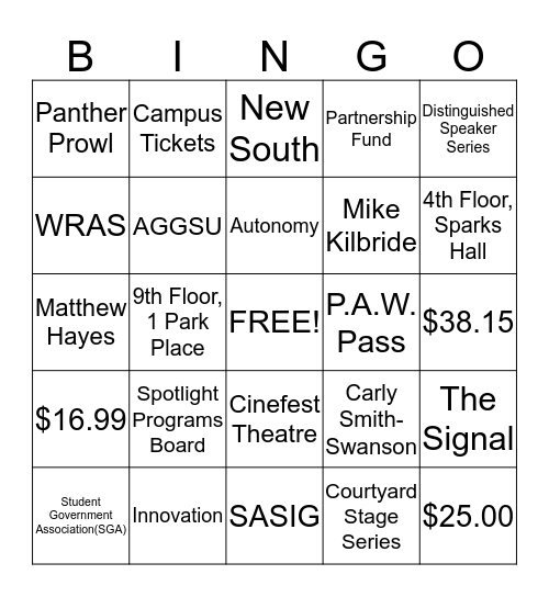 Accounting Bingo Card