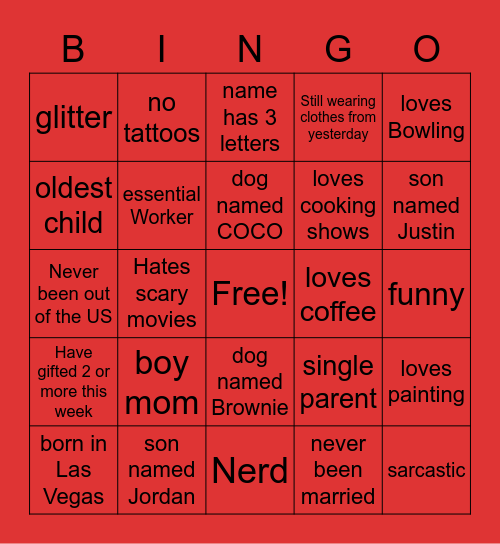Joy's Bingo Card