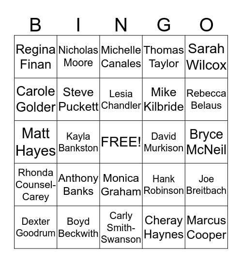 Who's Who Bingo Card