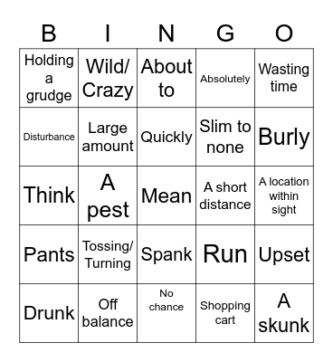 Southern Sayin's Bingo Card
