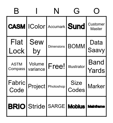 VF Bingo Lingo Bingo Card
