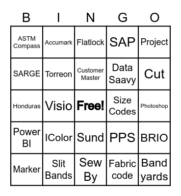 VF Bingo Lingo Bingo Card