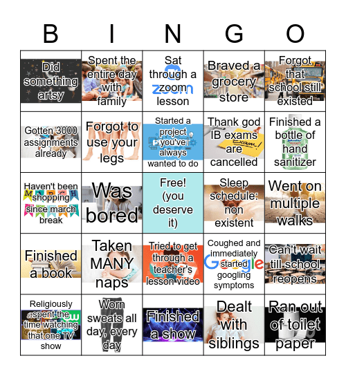 Quarantine BINGO Card